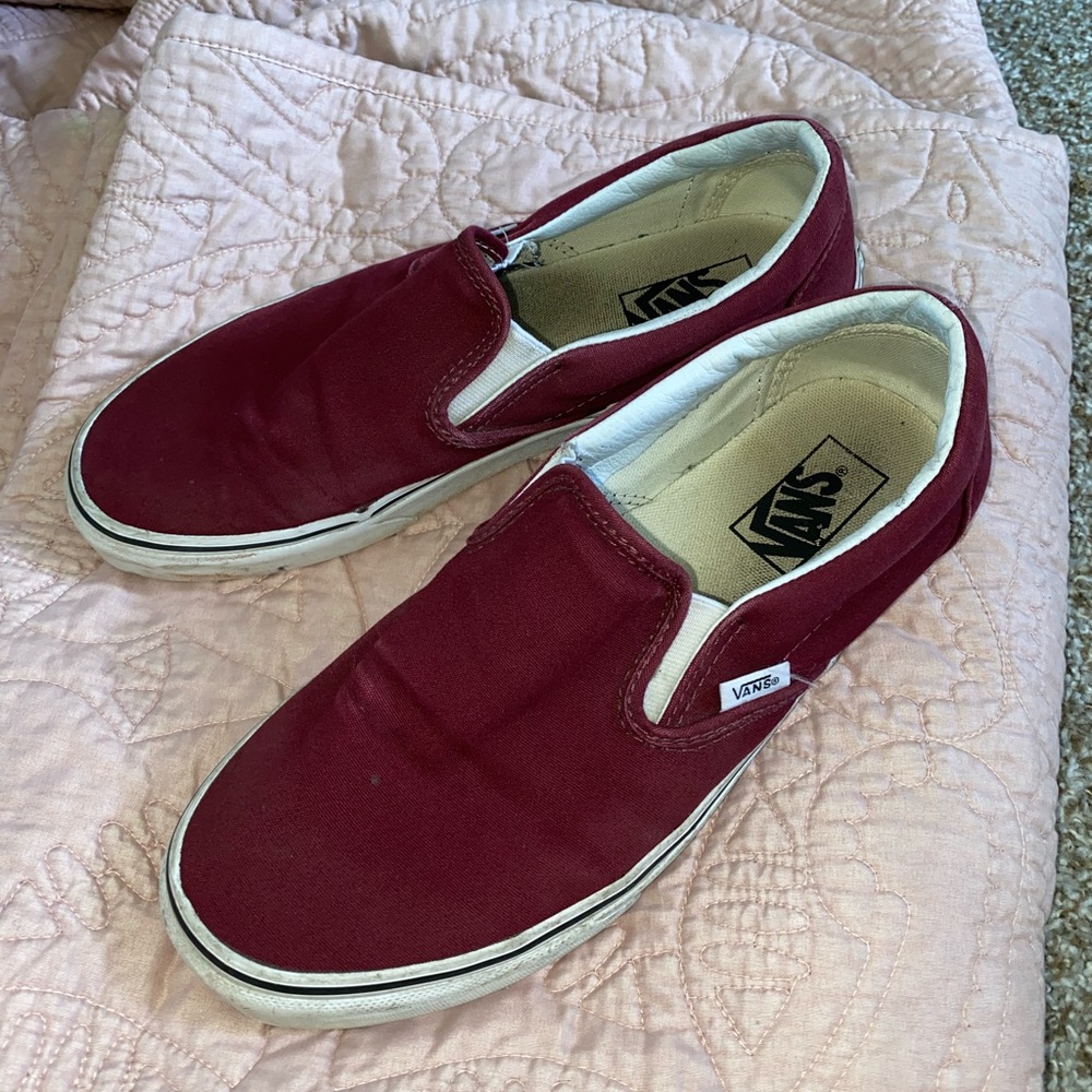Burgundy/Maroon Slip-On Vans